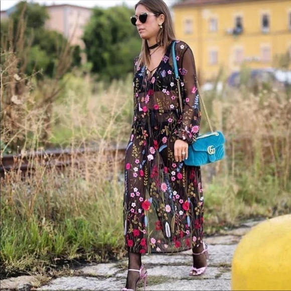 Zara Dresses & Skirts - Zara sheer embroidered dress